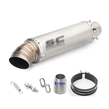 

Universal Motorcycle 51mm Stainless Steel Exhaust Pipe For SUZUKI gladius 400 intruder gsx-r1000 For HONDA pcx cb 1000r cb 500f