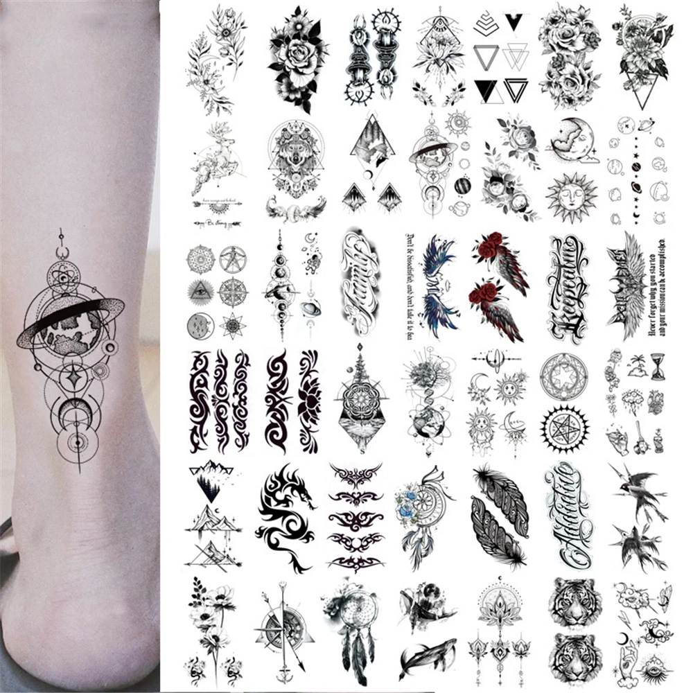 Pegatina de tatuaje para hombre y mujer, diseño creativo de dibujos  animados, Tatuajes Temporales, decoración del cuerpo del brazo, 10  unids/paquete|Tatuajes temporales| - AliExpress