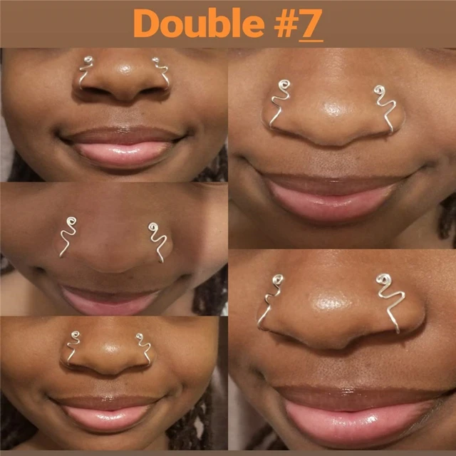 Nose Hoop Ring for Nose Ear Cartilage Lip Piercing Gold Silver Or Black You  Pick | eBay