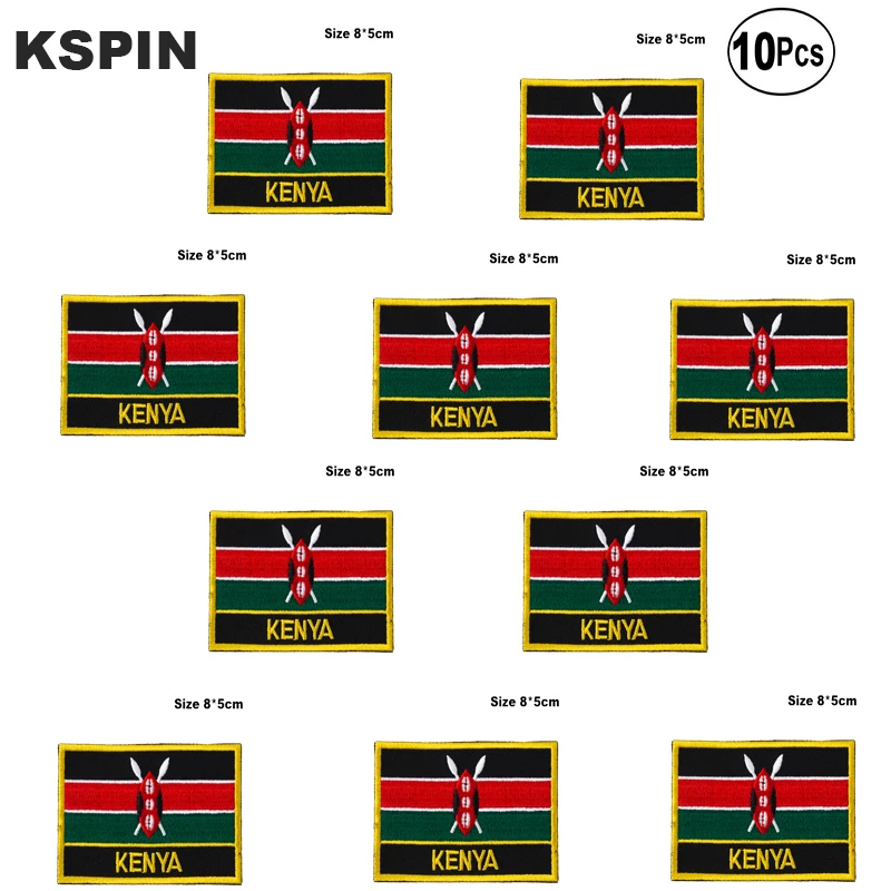 10pcs A Lot Kenya Flag Embroidery Patches Iron On Saw On Transfer