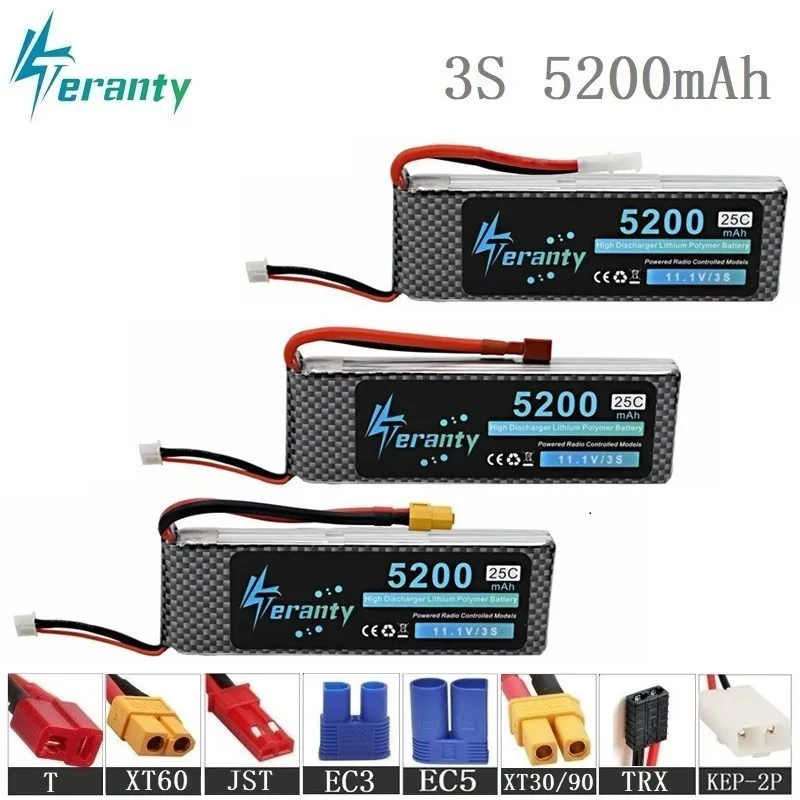 

100% Capacity 3S 11.1v 5200mAh 35C LiPo Battery For RC Drone RC Cars RC Robots RC Boats toy 11.1v Rechargeable Lipo Battery 3pcs