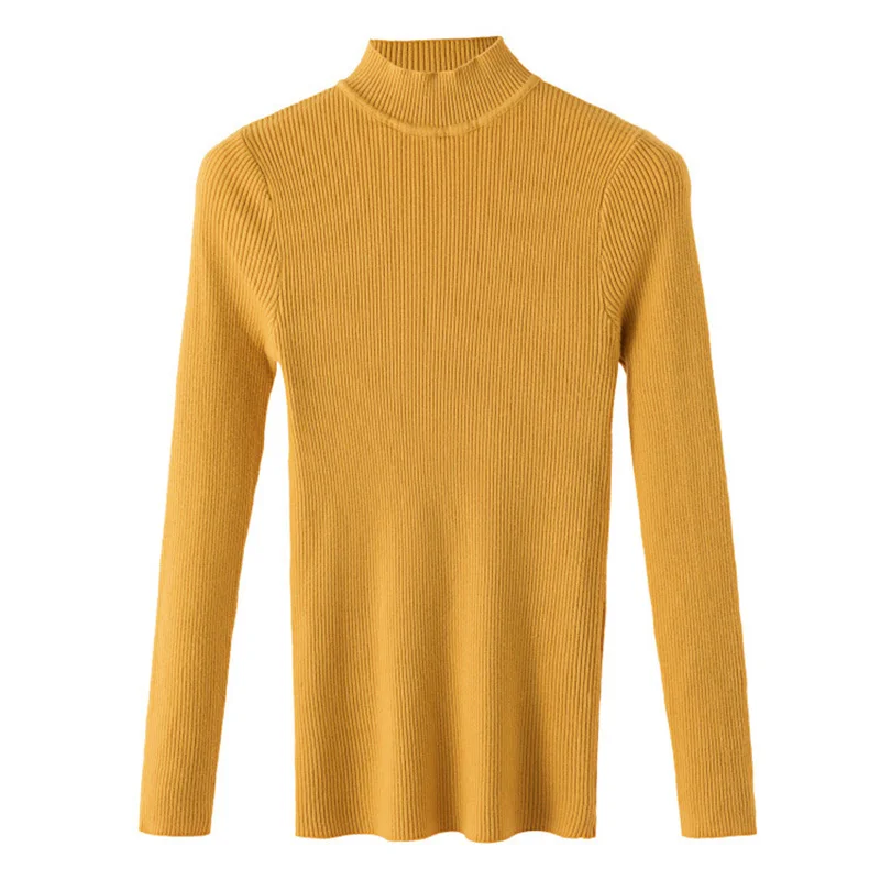 2019 Women Knitted Sweater Autumn/Winter Half-High Collar Slim Was Thin Long-Sleeved Shirt Sweater Outerwear Women Casual 2019 Women Knitted Sweater Autumn/Winter Half-High Collar Slim Was Thin Long-Sleeved Shirt Sweater Outerwear Women Casual