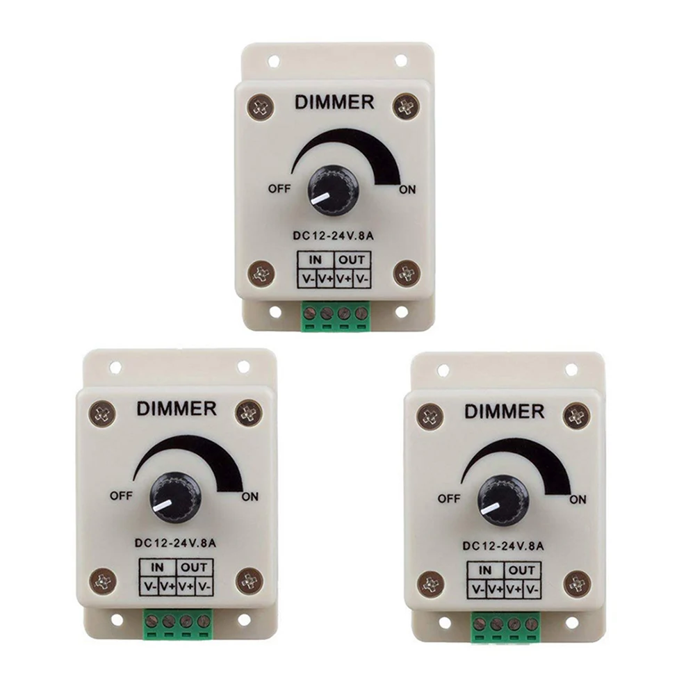 Regulador de Tensão Controlador de Fonte de Alimentação da Lâmpada Brandnew Dimmer Ajustável Brilho Controlador Monocromático 12-24v 8a Led 6 Luzes e Iluminação