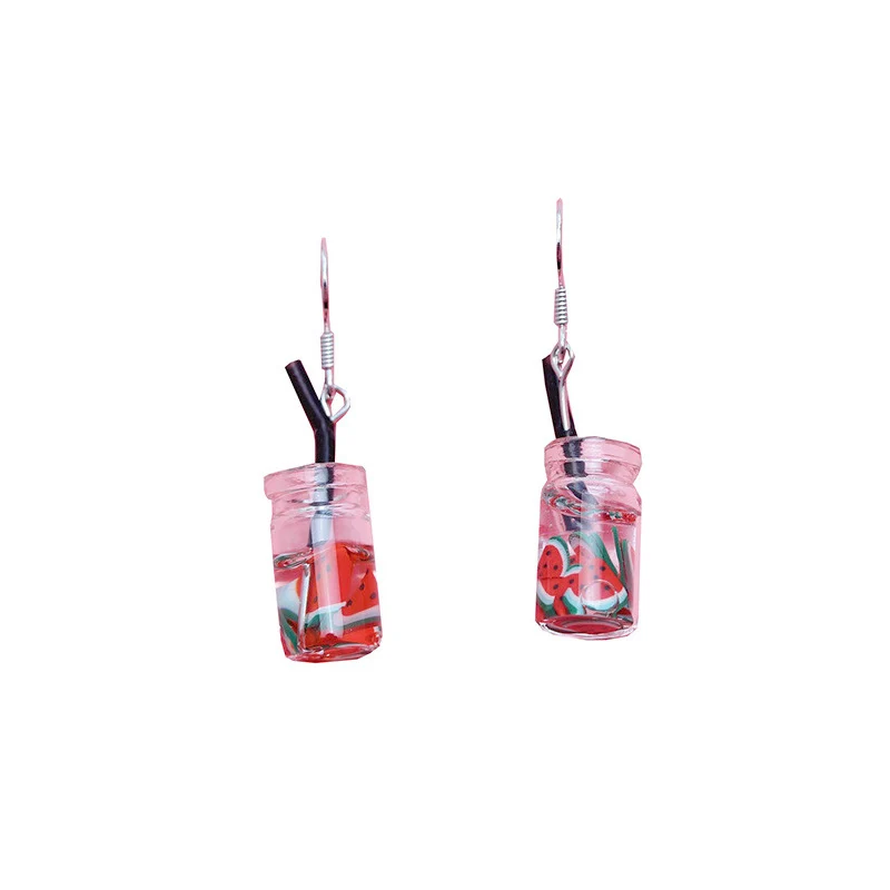 3UMeter Funny Unique Bubble Tea Drop Earrings Personality Resin Milk Tea Drink Earring for Girl Funny Party Jewelry Christmas Gifts
