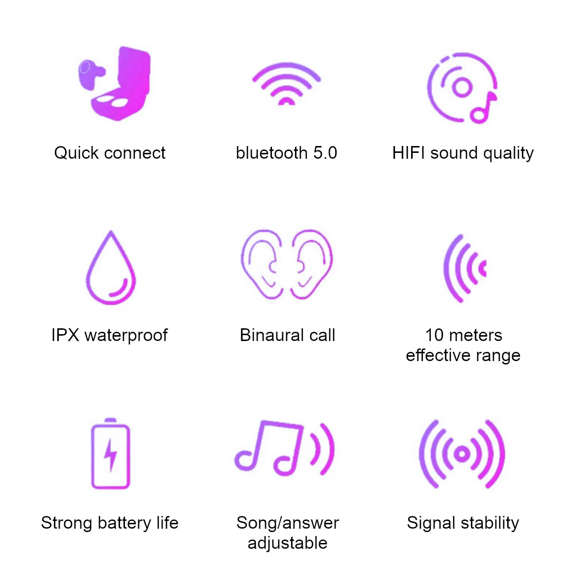 TWS bluetooth 5 0 Earphones Charging Case True Wireless Headphones Earphones Stereo Sports Waterproof Wireless Earbuds Headsets