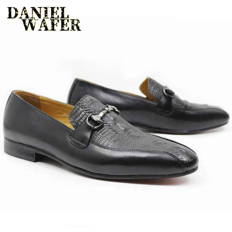 ITALIAN MEN CASUAL SHOES LEATHER LUXURY HANDMADE SLIP ON BROWN BLACK FORMAL WEDDING SHOES MEN LOAFERS SHOES GENUINE LEATHER
