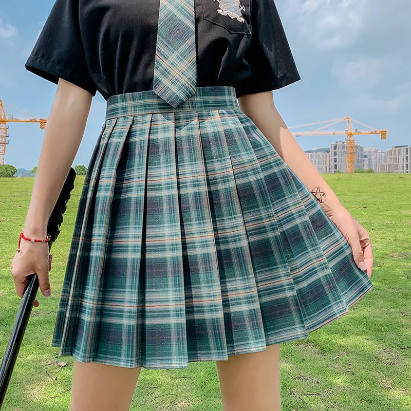 FESTY KARY Fashion 2021 Summer Women Skirts Japan Style School Pleated Skirts for Girls High Waist Plaid Mini Skirts Women occasion dresses Dresses