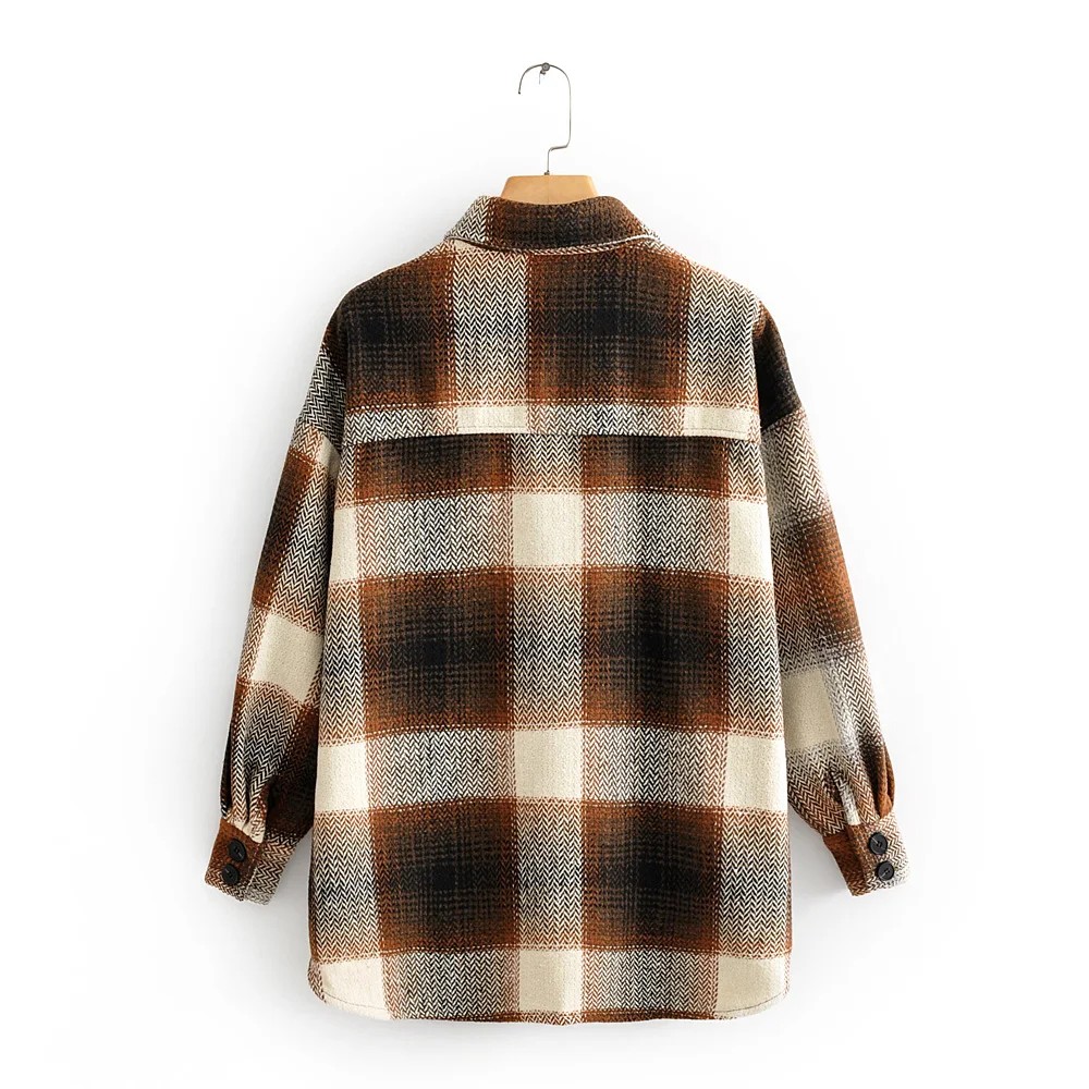 Ideal  HOM Autumn Women's Fashion Star's New Style Fashion Jacket 0779890 with Thick Herringbone Chequered