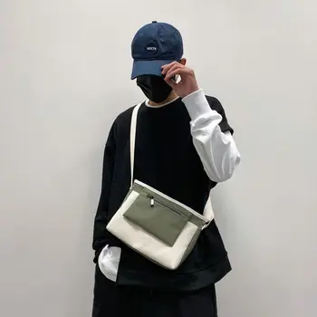 

wind color matching his canvas bag female 2020 new soft sister girl Japanese harajuku single shoulder bag bag