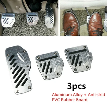 

3pcs Non-Slip Accelerator Brake Clutch Foot Pedals Pads Cover Aluminum Alloy