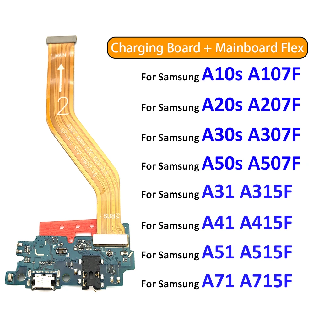 Main Flex For Samsung A10S A20S A21S A30S A50S A31 A41 A51 A71 Motherboard Main Board Connect USB Charging Port Dock Board Flex