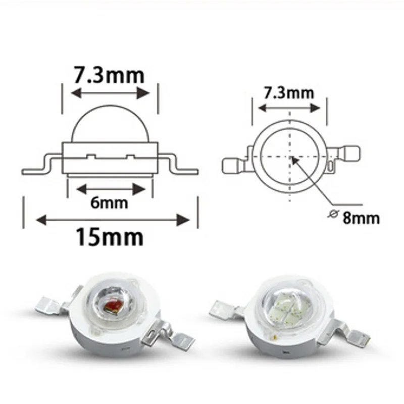 Free Shipping 10pcs 1W 3W 5W High Power LED Chip Lamp Bulbs SMD Diodes Warm Cold White Red Green Blue Yellow Grow Light Beads