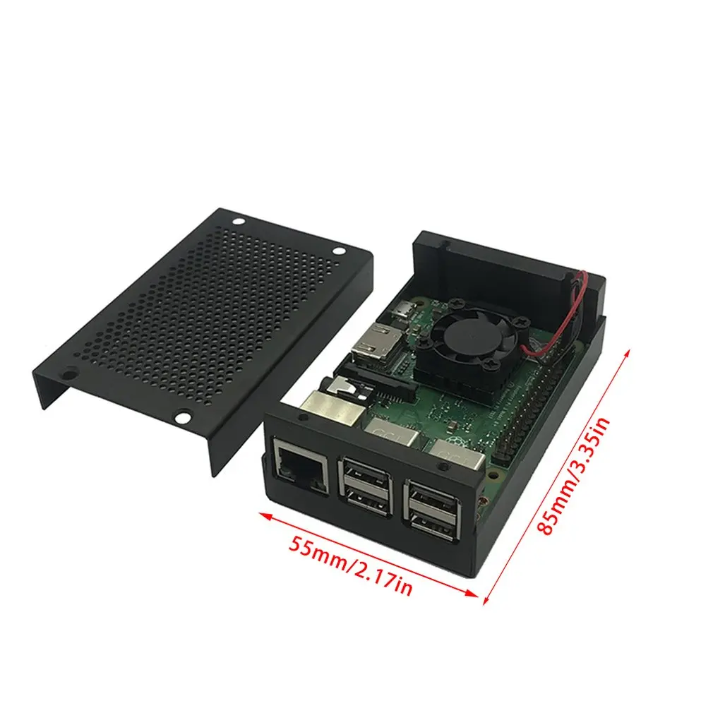 Raspberry Pie 3B+ один вентилятор охлаждения набор чистый алюминий теплоотвод вентилятор комбинированный Модуль 25*25*13 мм