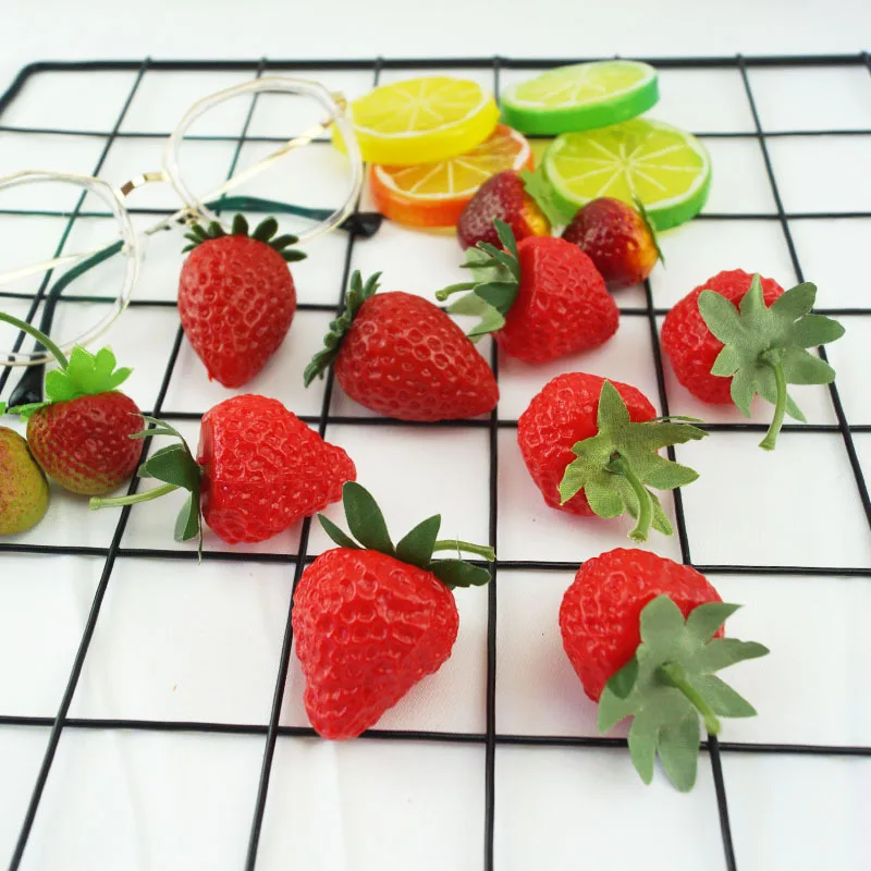 Simulated Strawberry Model Plastic Fake Fruit Decoration Photography Background Props DIY Home Festival Decoration Materials,artificial fruits and vegetables