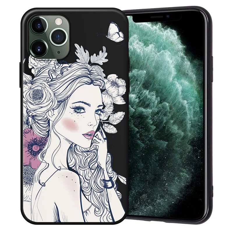 Чехол для Funda iPhone 11 Pro, 5, 5s, 6, 6 S, 7, 8 Plus, X, XS Max, Модный чехол для девочек, чехол для iPhone 7, мягкий чехол из ТПУ для iPhone XR