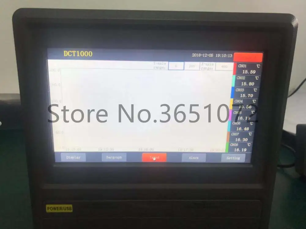 DCT1000 16 устройство для регистрации данных о температуре 10 дюймовый ЖК дисплей с