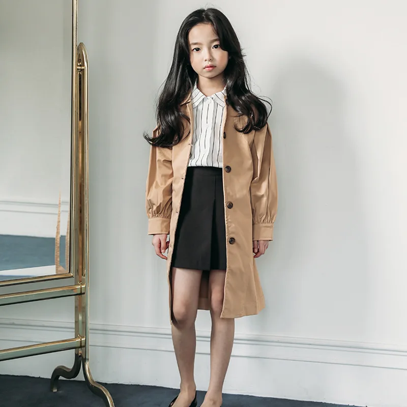 Teenager Girls Coats New Autumn Spring 2020 Kids Jackets Clothes Little Girl Coat Children Clothing Trend Long Sleeve Tops | Детская
