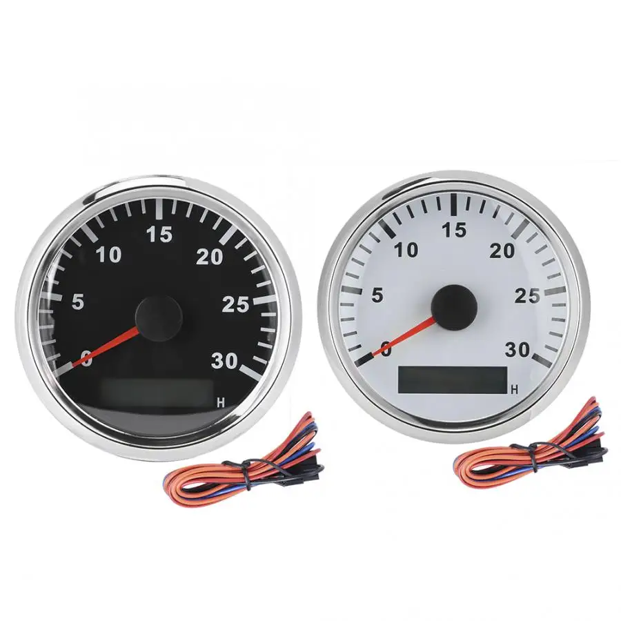 85mm 3.3in Boat Tachometer Sensor Ip67 Tacho Gauge 12v 24v Red Light  With Lcd Display Service Hour Meter 3000 Tachometers AliExpress