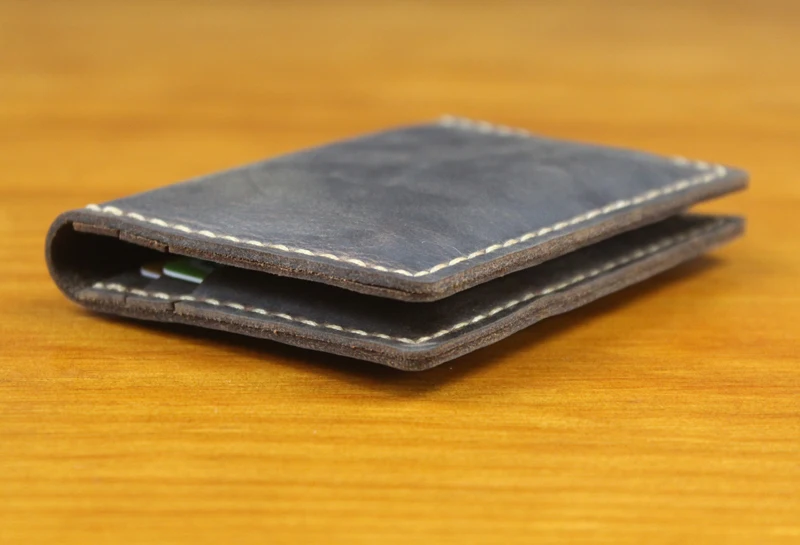 Handmade Crazy horse Genuine Leather Men card holder slim Leather Card wallet Business card holder Women name Card Sleeve