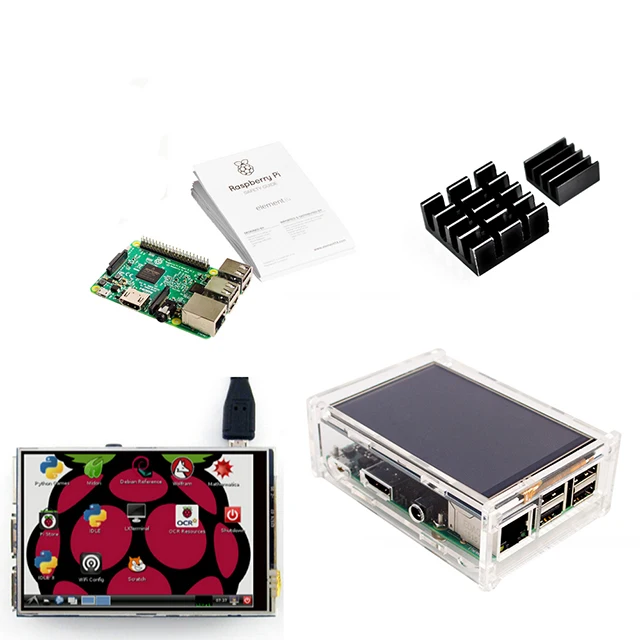 

3.5 TFT For Raspberry Pi3 LCD Touch Screen Display + For Raspberry Pi 3 Model B Board + Acrylic Case + Heat sinks For Raspbery