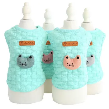 

2020 Cute Pet Cat Puppy Clothes For Puppies Vest Warm Cotton Small Dogs T-shirt Autumn Winter Pet Kitty Clothing XXS XS