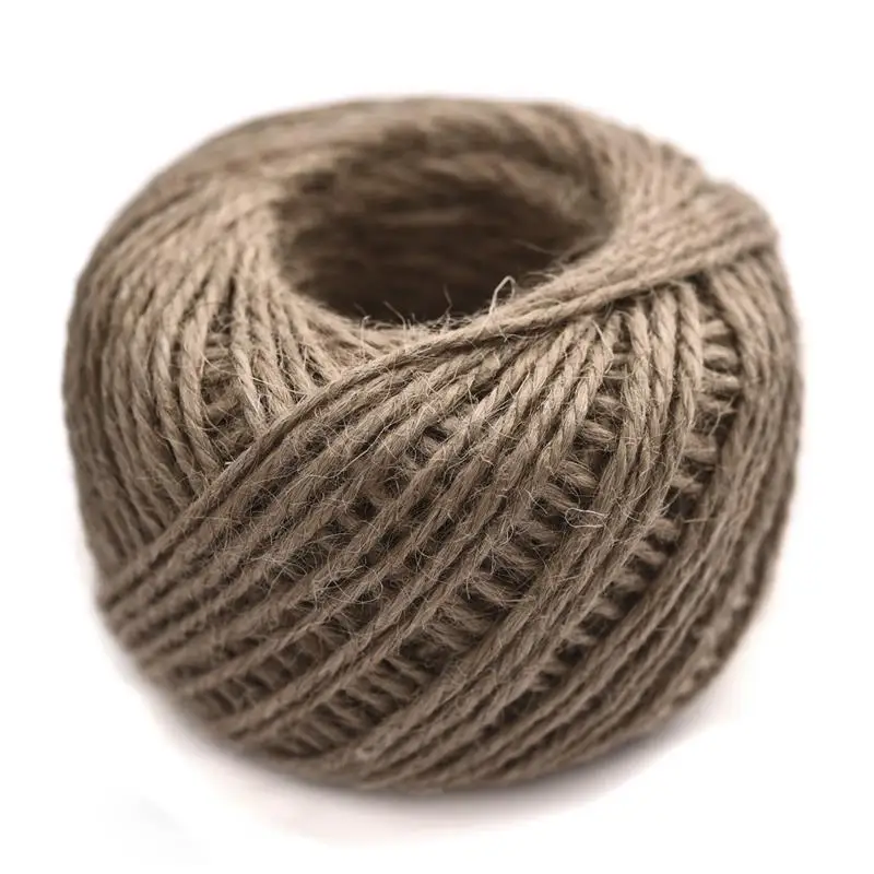 50M Brown Jute Twine Roll DIY Wrap Gift Hemp Rope Cord String Roll