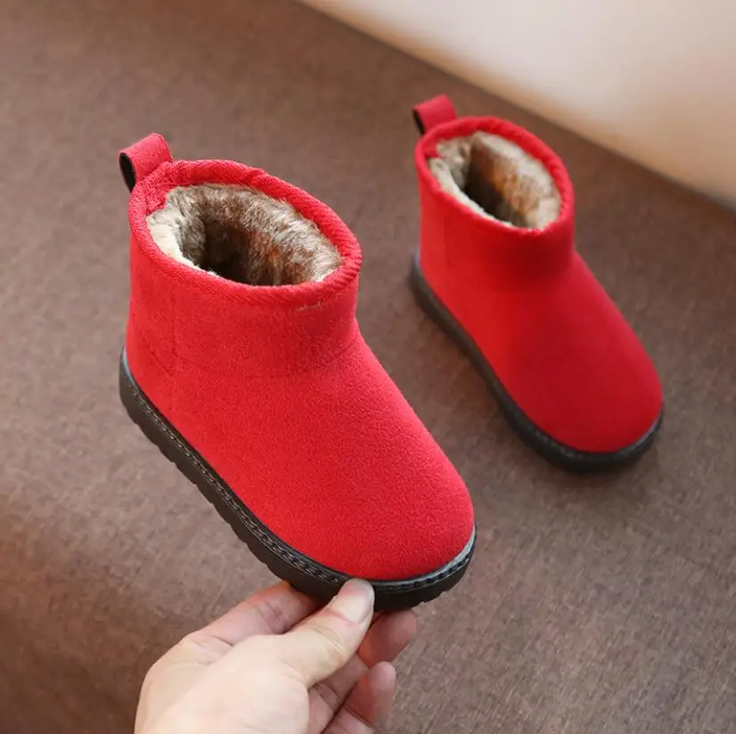 Children Boots Boys Snow Boots Girls Sport Children Shoes For Kids Sneakers Fashion Leather Child Shoes Kids Boots Winter - Цвет: Red