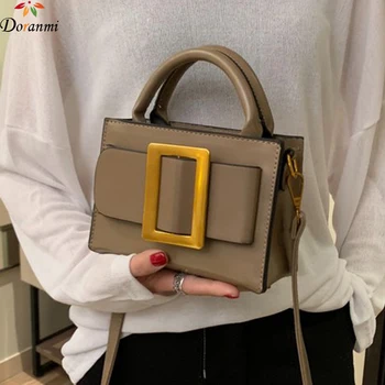 

DORANMI Metal Buckle Handbag Women's Bags 2019 Luxury Brand Top-handle Bags Female Leather Square Totes Bag Crossbody Bag CBB427