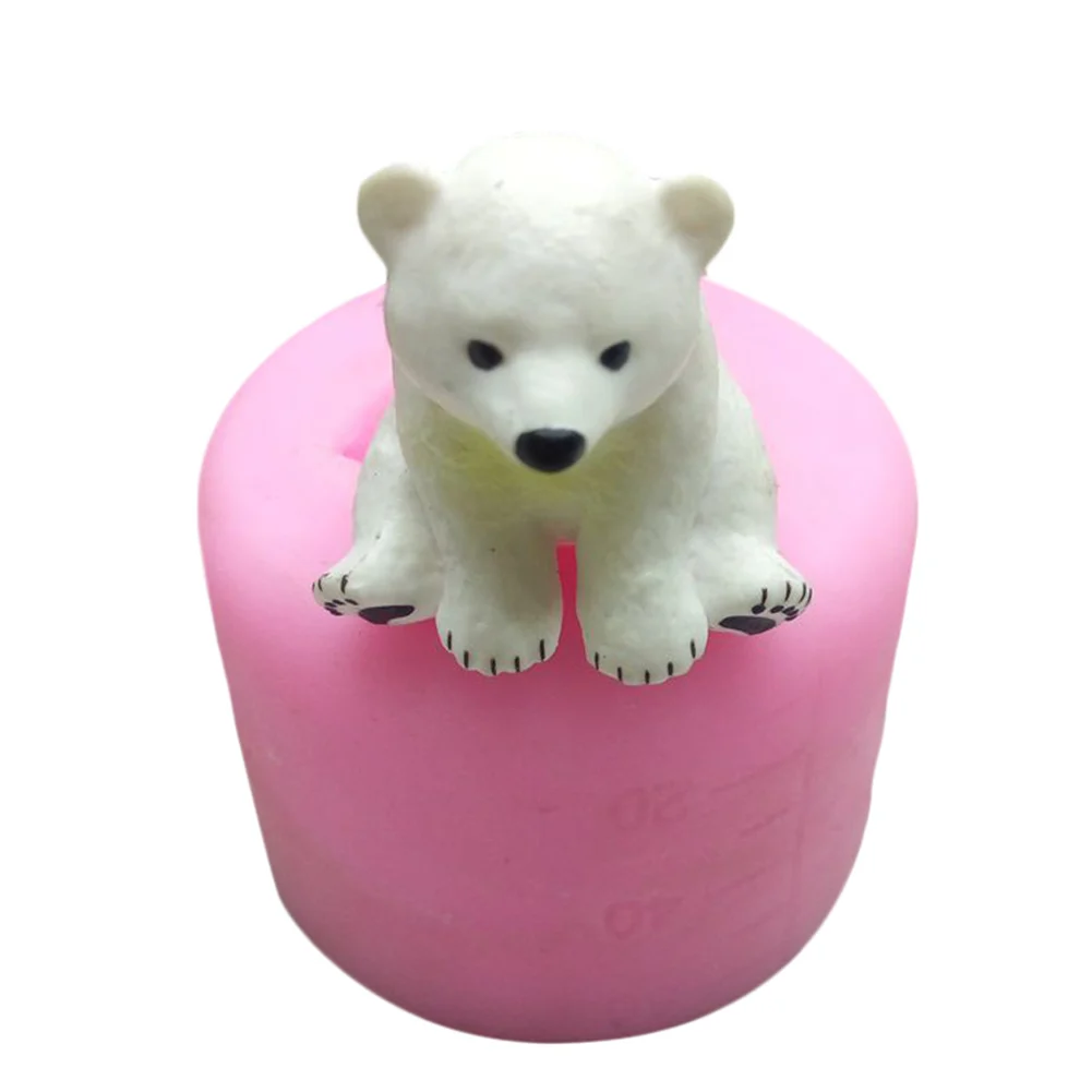 Милый ремесленный 3D полярный медведь ароматерапия гипсовая Автомобильная дисплей гипсовая форма для свечей украшения торта DIY силиконовая форма