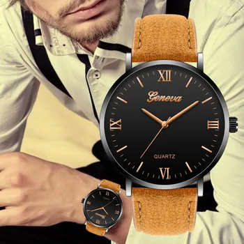 

WJ-8774 Brand Fashion Men Watch Leather Strap Casual Sport Watches For Man Roman Numerals Business Male Quartz Wristwatch Luxury