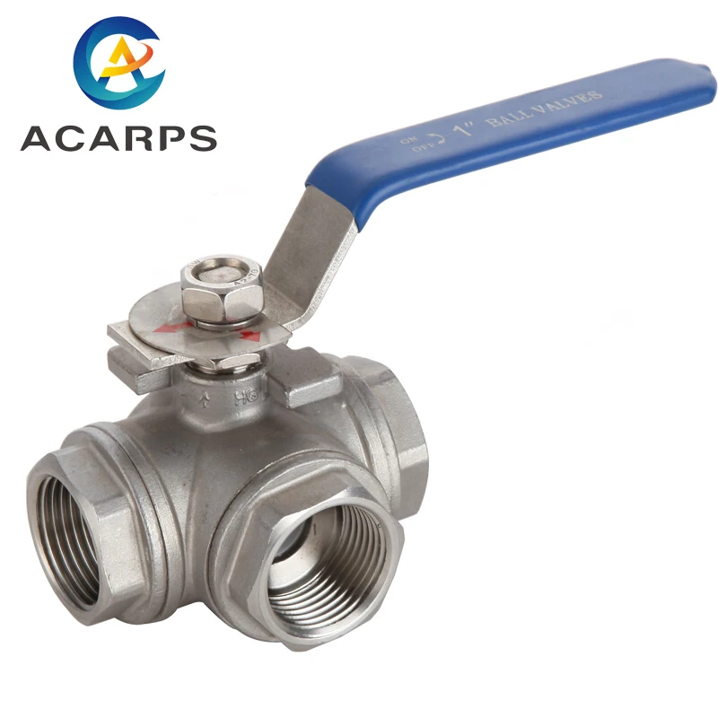 

3-ходовой шаровой кран из нержавеющей стали для воды, масла, пара, 1,5 дюйма