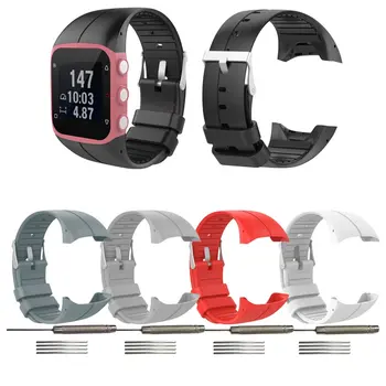 

For Polar M400/M430 Silicone Smartwatch Replacement Strap Official Pattern Black Buckle Sports Replacement Wristband