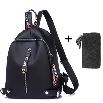 

Casual Backpack Women Black Oxford School Bags girl School bag Waterproof Zipper Travel Bag Small Female Backpack Mochilas