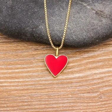 Buy Heart Necklace, Red Enamel Minimalist Asymmetrical Heart Pendant, Red  Heart Pendant, Anniversary Gift for Her, Cute Necklace, Gift Necklace  Online in India - Etsy