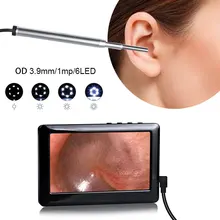 720P Ear Spoon Borescope 6 LEDs Handheld Endoscope Inspection Camera Waterproof Microscope Endoscope Portable 100W Monitoring