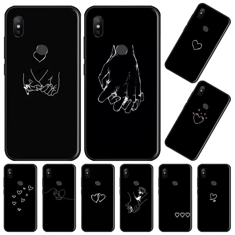 

Simple black love lines Phone Case For Xiaomi Mi A1 A2 5 6 6PLUS 8 9 SE Lite MIX 2 2S MAX 2 3 Pocophone F1