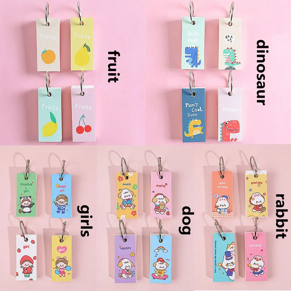 1PC Cute Cartoon Coil Mini Loose-Leaf Notebook Planner Portable Binding Memo Pad Kawaii School Office Supplies Stationery