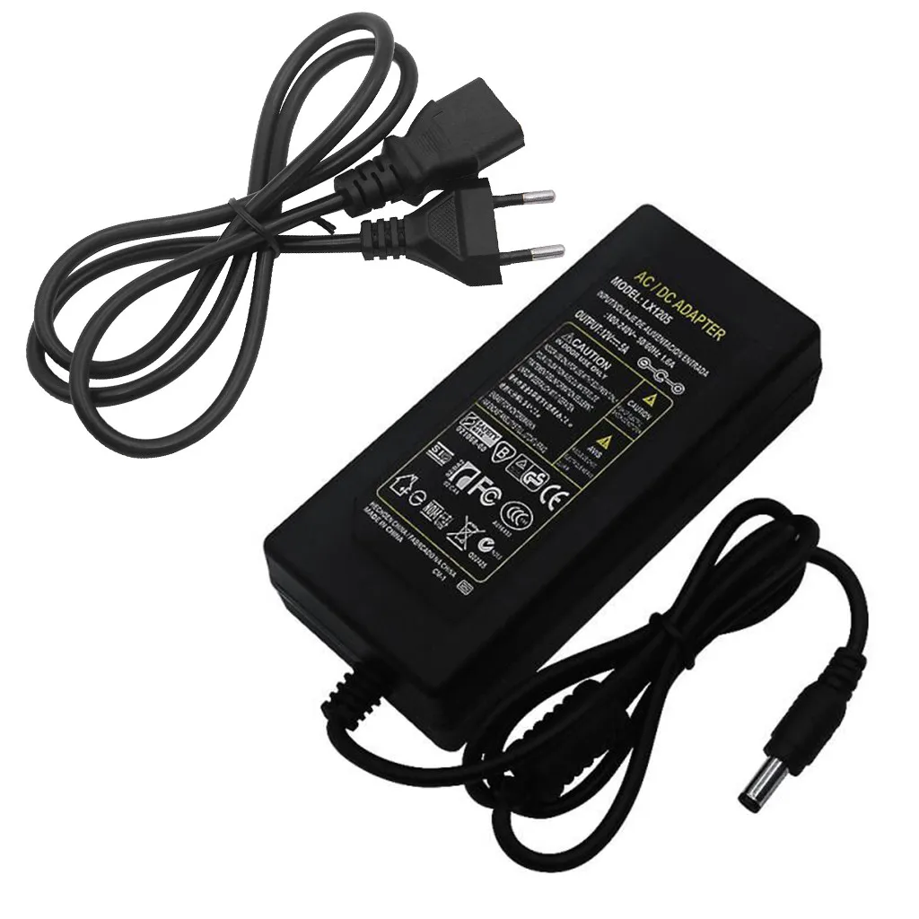 12V 5A 60W Power Supply AC to DC Adapter for 5050 3528 Flexible LED Strip Light 12V Power Adapter Universal 1029