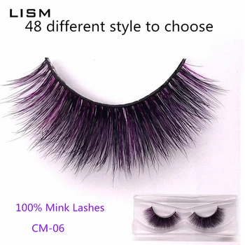 

color luxury mink lashes wholesale natural long individual thick fluffy colorful false eyelashes Makeup Extension Tools lash box