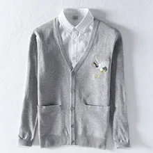 Suehaiwe бренд с длинным рукавом хлопковый свитер мужской модный удобный свитер с v-образным вырезом для мужчин кардиган свитер мужской