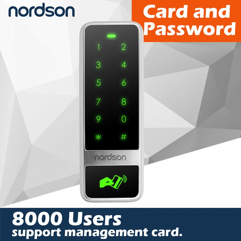 Nordson RFID сенсорный экран металлический Автономный контроллер доступа Водонепроницаемый Wiegand Ouput цифровая клавиатура и кардридер