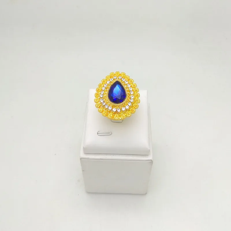 Kingdom Ma Wholesale African Fashion Bridal Accessories Nigerian Wedding Jewelry Brand Dubai Gold-Color Crystal Jewelry Sets