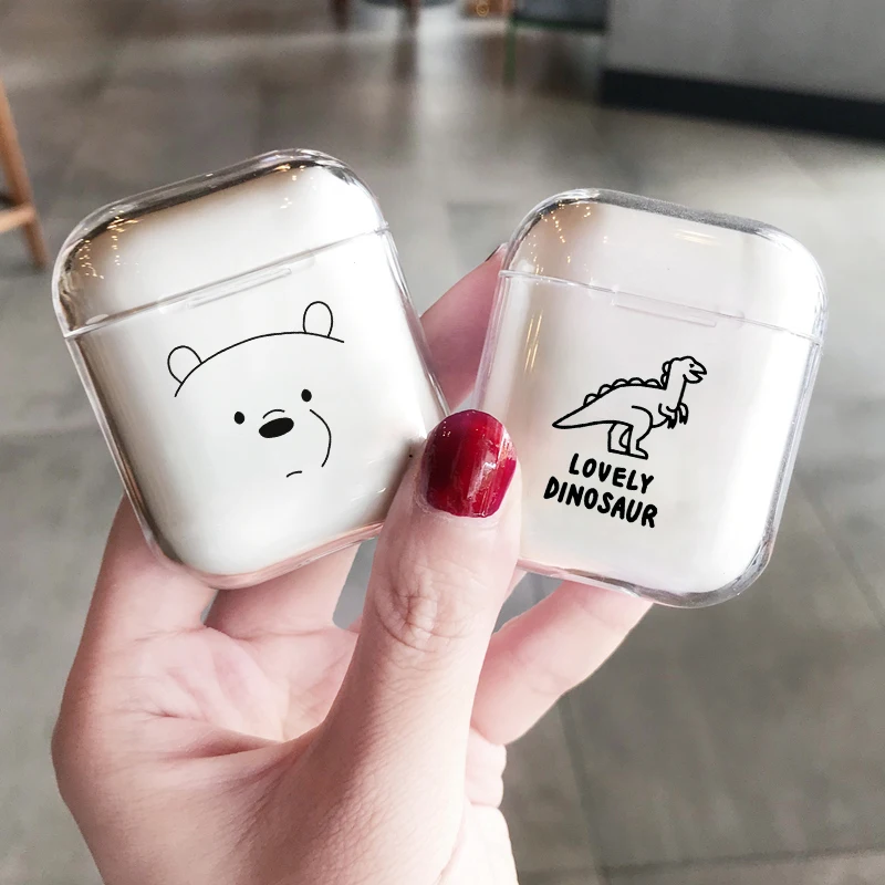 Милый чехол для Apple airpods с мультяшным медведем беспроводной Bluetooth наушников Airpods 1 2