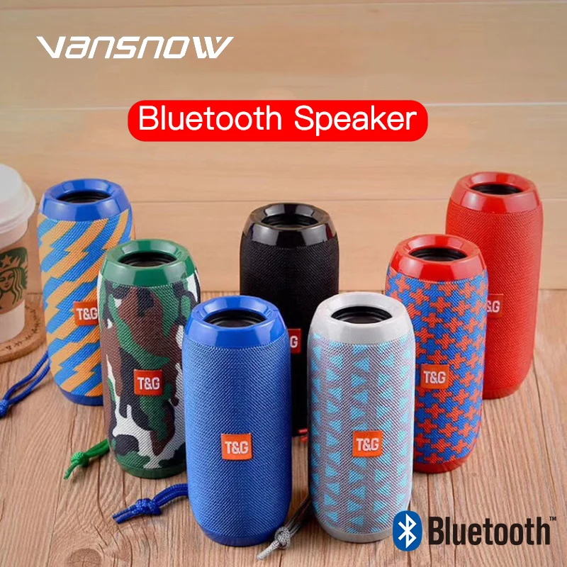 2020 New TG117 Bluetooth Speaker 1200mAh Waterproof Portable Wireless Column Loudspeaker Box Support TF Card FM Radio Aux Input