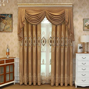 

beauty Fine Floral Embroidered Luxury European Curtains Cloth For living Room Bedroom Tulle Curtains Fabric Windows Drapes