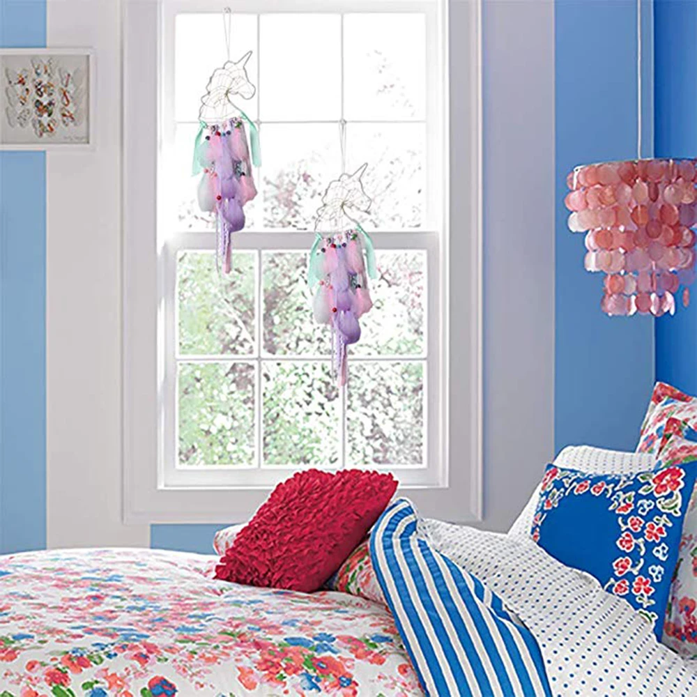 Nordic Dream Catchers Висячие сделай сам с бахромой Craft Unicorn колокольчиков декоративная