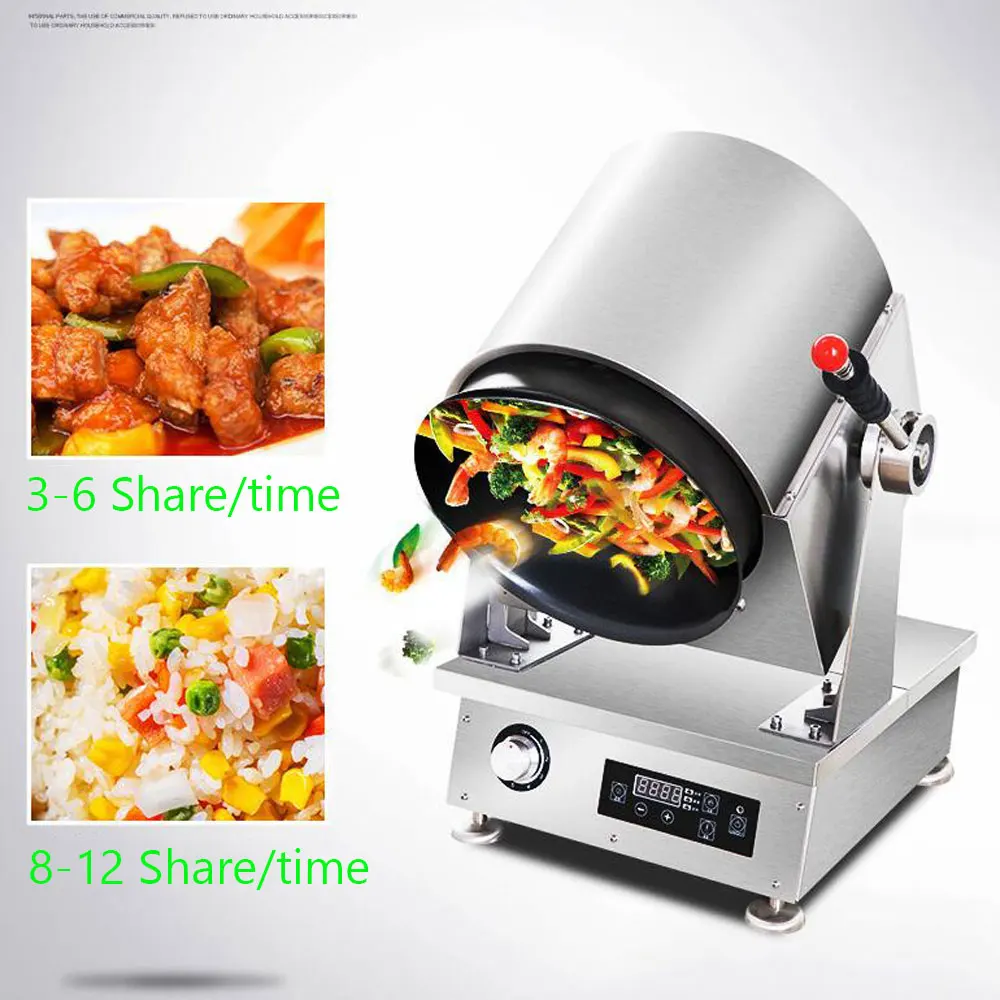Commercial Automatic Drum Cooking Machine Intelligent Wok Cooking Robot Fried Rice Dishes Machine Gas or Electric Stir Cooker 4