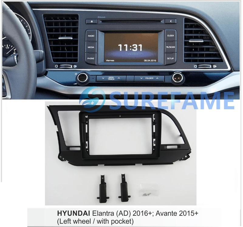 9 дюймов Автомобильная панель радио для HYUNDAI Elantra(AD)+, Avante+(левое колесо) Dash Kit Facia ободок отделка плиты консоли