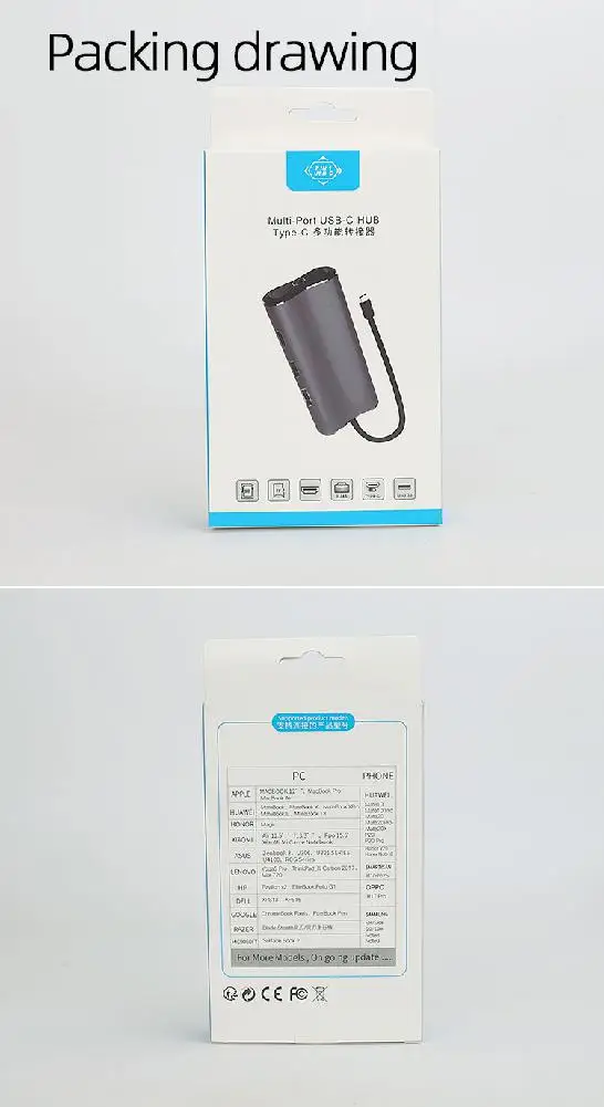 T27 type-c адаптер 7 в 1 порт для MacBook Pro VGA SD USB 3,0 RJ45 сетевой адаптер R20