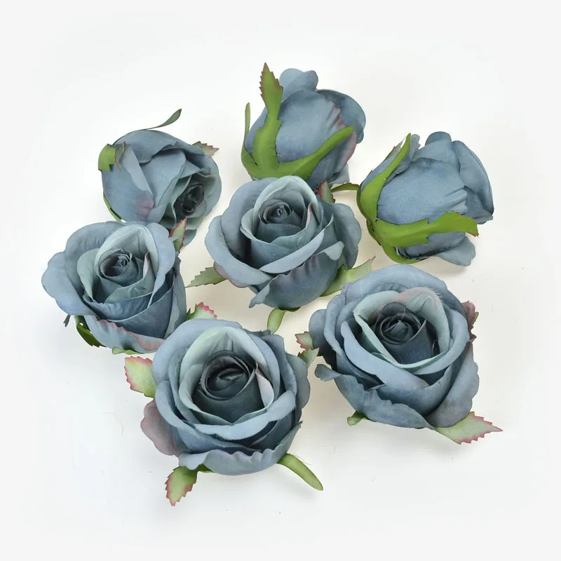 1pcs new artificial flower high quality silk rose head wedding home Christmas decoration diy flower wall scrapbook gift box